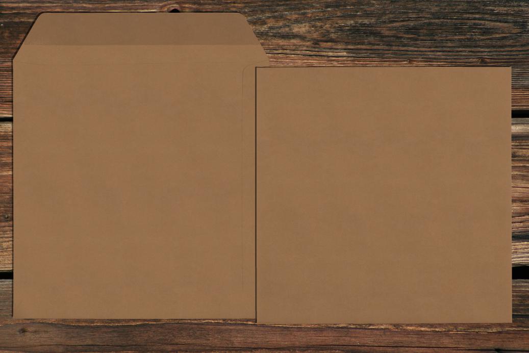 Versandtaschen 220x220 mm Nassklebend Braun 120 g/qm